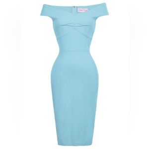 Belle poque 1950s Vintage Off  Shoulder Hips-Wrapped Bodycon Pencil Dress pinup